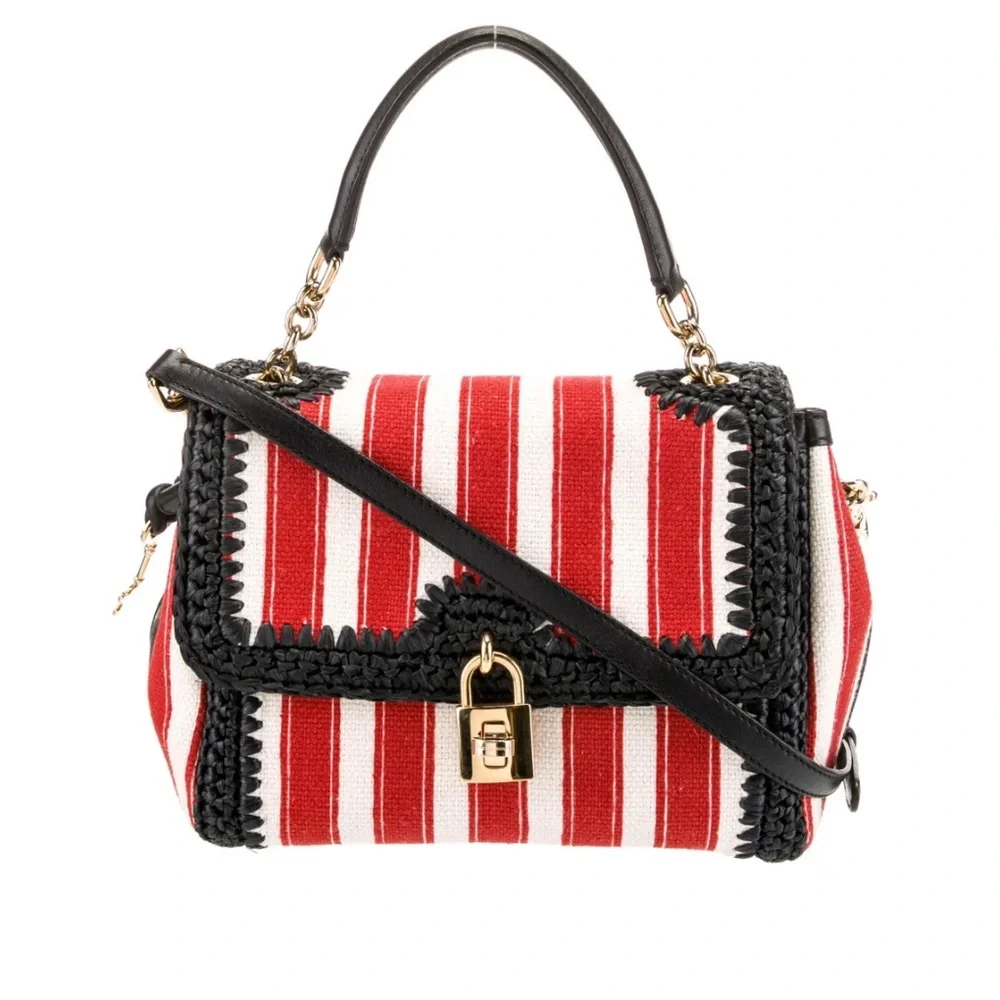 Authentictic Dolce and Gabbana raffia trimmed handle bag - Picture 1 of 14